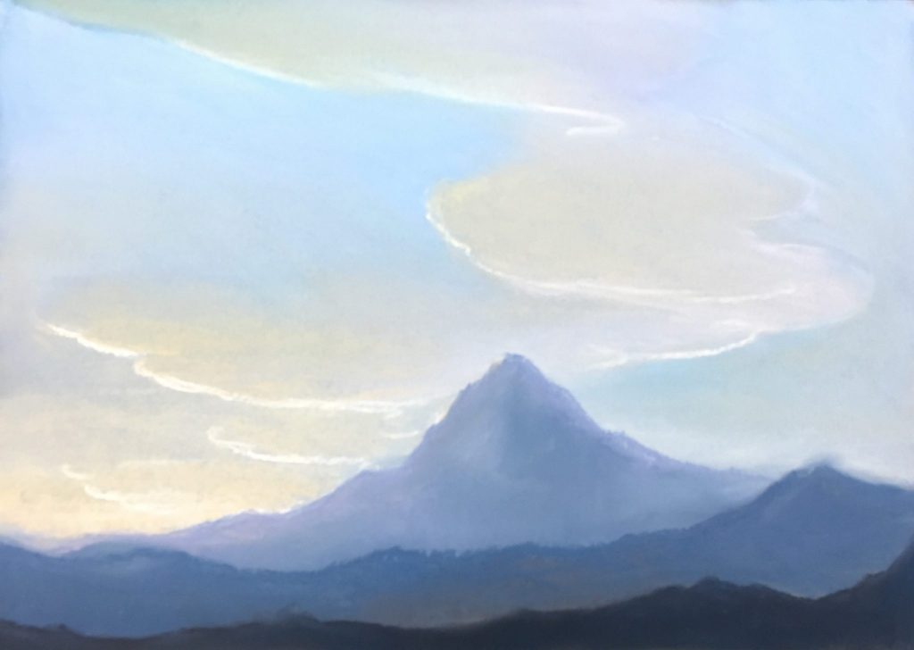 Fergus Hare_Cloud Formations and Mountains_2018_pastel_on_paper_ 32x45cm